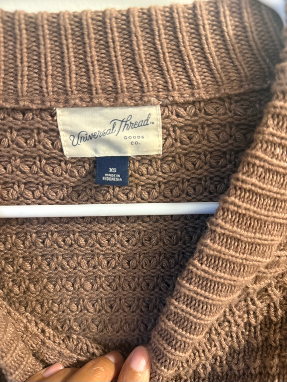 Universal Thread Cozy Chunky Knit Cardigan in Camel Brown